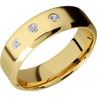 10K Yellow Gold + Satin , Polish Finish