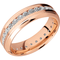 14K Rose Gold + Stone , Polish Finish