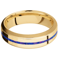 10K Yellow Gold + Polish , Sand Finish