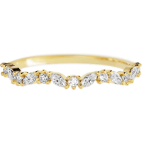 18K Yellow Gold band with 8 Round and 7 Marquise Lab Grown Diamond having TCW-.33