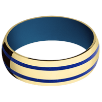 14K Yellow Gold + Polish Finish + Ridgeway Blue