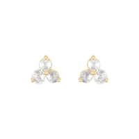 14K Yellow Gold 1/4 CTW Lab-Grown Diamond Three-Stone Earrings