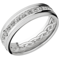 14K White Gold + Polish , Satin Finish