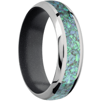 14K White Gold + Polish , Polish Finish + Dark Grey