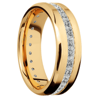 14K Yellow Gold + Satin , Polish Finish