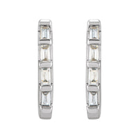 14K White Gold 1/10 CTW Natural Diamond Huggie Earrings