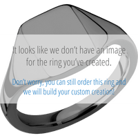 Small Rectangle signet ring (12x9mm) in Zirconium, with a Thin style band, a Red Jasper inlay.