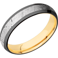 Zirconium + Polish Finish + 14K Yellow Gold