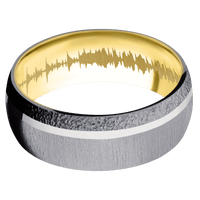 Tantalum + Crosssatin , Stipple Finish + 10K Yellow Gold
