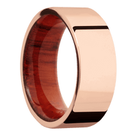 14K Rose Gold + Polish Finish + Padauk