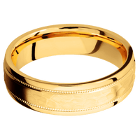 22K Yellow Gold + Hammer , Polish Finish