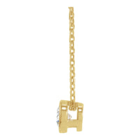 14K Yellow Gold 1/4 CT Natural Diamond Bezel-Set 16-18" Necklace