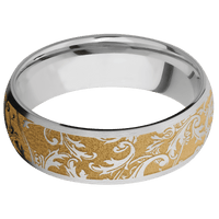 14K White Gold + Satin Finish + 18K White Gold