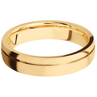 14K Yellow Gold + Machine , Satin Finish
