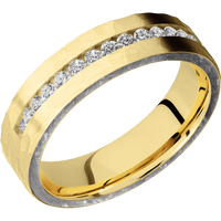 14K Yellow Gold + Hammer Finish