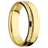 14K Yellow Gold + Polish , Satin Finish