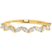 10K Yellow Gold band with 11 Marquise Lab Grown Diamond having TCW-.33