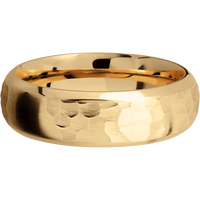 14K Yellow Gold + Hammer , Polish Finish