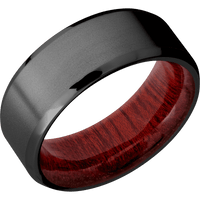 Zirconium + Bead , Polish Finish + Blood Wood
