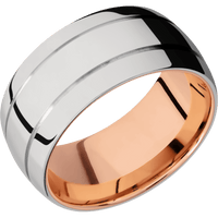 18K White Gold + Polish , Polish Finish + 14K Rose Gold