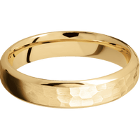 10K Yellow Gold + Hammer , Polish Finish