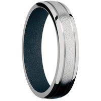 18K White Gold + Anglestone , Polish Finish + Blue Titanium