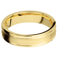 10K Yellow Gold + Satin , Polish Finish