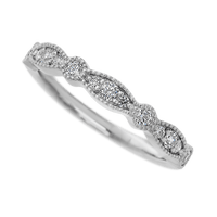 14K White Gold band with 7 Round and 6 Round Lab Grown Diamond having TCW-.27