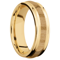 10K Yellow Gold + Treebarkh , Polish Finish