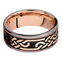 Tantalum + Satin Finish + 14K Rose Gold