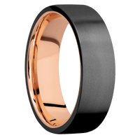 Zirconium + Bead Finish + 14K Rose Gold