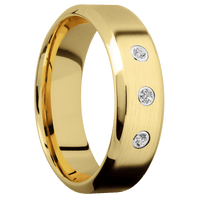 10K Yellow Gold + Satin , Polish Finish