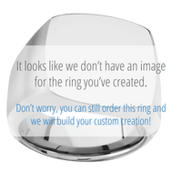 Large Cushion signet ring (18x18mm) in Titanium, with a Wide style band, a Labradorite inlay.