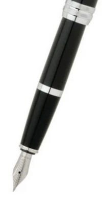 Bailey™ Black Lacquer Stainless Steel Medium Nib Fountain Pen
