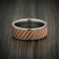 Copper Inlay Spinner Unique Titanium Men's Band Custom Made