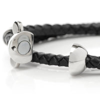 Disney Mickey Silhouette Black Double Wrapped Leather Bracelet