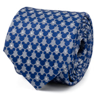 Disney Mickey Mouse Silhouette Pattern Dot Blue Tie