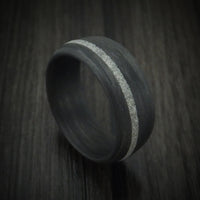 Carbon Fiber And Diamond Inlay Men's Ring Custom Made