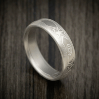 Handmade Palladium and Silver Mokume Gane Woodgrain Pattern Men's Ring