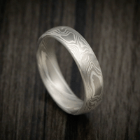 Handmade Palladium and Silver Mokume Gane Twist Pattern Men's Ring