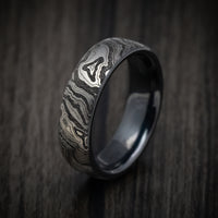 Black Titanium Topography Pattern Ring