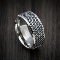 14K Gold Men's Ring with Half Eternity Black Diamonds Custom Made Band