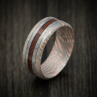 Superconductor Men's Ring with Gibeon Meteorite and Dinosaur Bone Inlays Custom Made Band