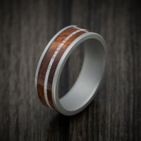 Cobalt Chrome Men's Ring with Wood and Antler Inlays