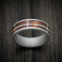 Cobalt Chrome Men's Ring with Wood and Antler Inlays