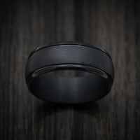 Black Tantalum Band with Distressed Finish Custom Made Men's Ring