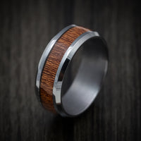 Tantalum Band with Wood Inlay Custom Made Men's Ring