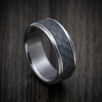 Tantalum Band with Carbon Fiber Inlay Custom Made Men's Ring