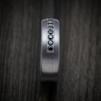 Tantalum Band with Black Diamonds Custom Made Men's Ring