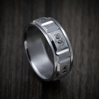 Tantalum Band with Diamonds Custom Made Men's Ring
